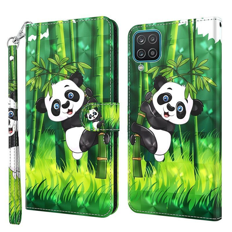 Kotelot Samsung Galaxy M12 / A12 Panda Ja Bambu