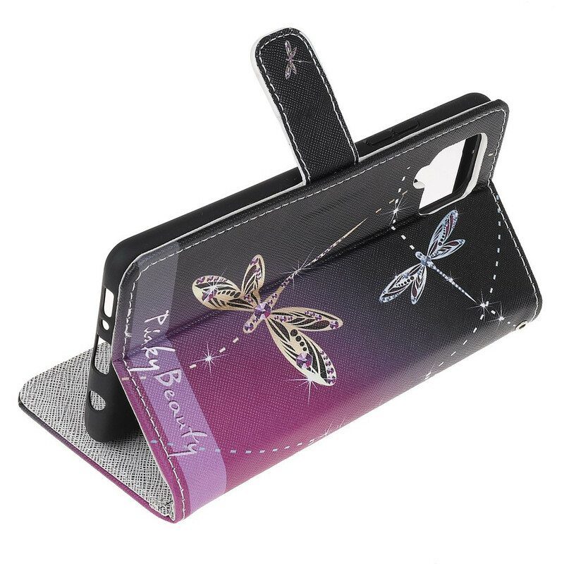 Kotelot Samsung Galaxy M12 / A12 Suojaketju Kuori Strappy Dragonflies