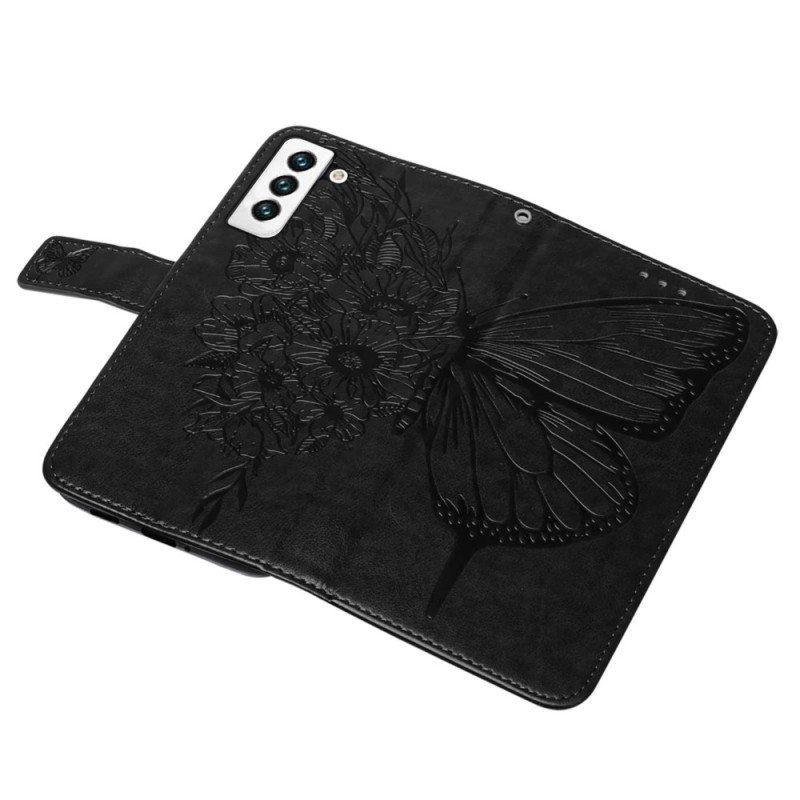 Kotelot Samsung Galaxy S23 5G Butterfly Design Kaulanauhalla