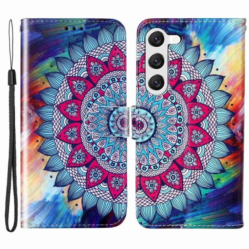 Kotelot Samsung Galaxy S23 Plus 5G Suojaketju Kuori Värikäs Strappy Mandala