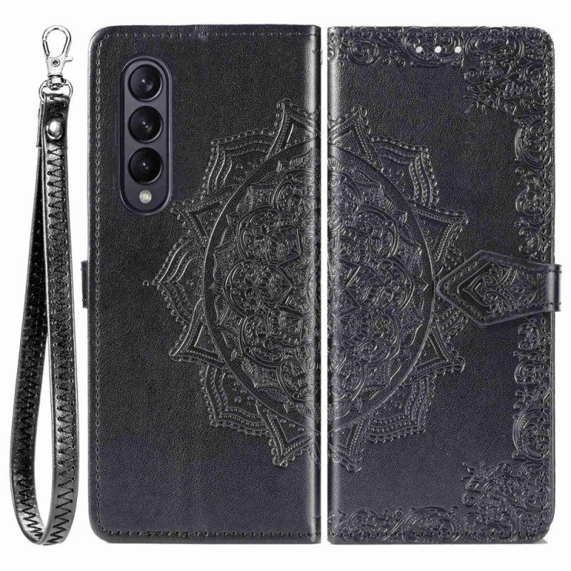 Kotelot Samsung Galaxy Z Fold 4 Suojaketju Kuori Keskiaikainen Strappy Mandala