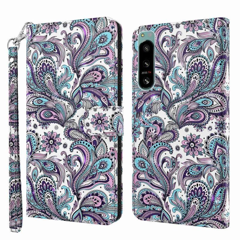 Kotelot Sony Xperia 5 IV Suojaketju Kuori Strappy Paisley -kuvio