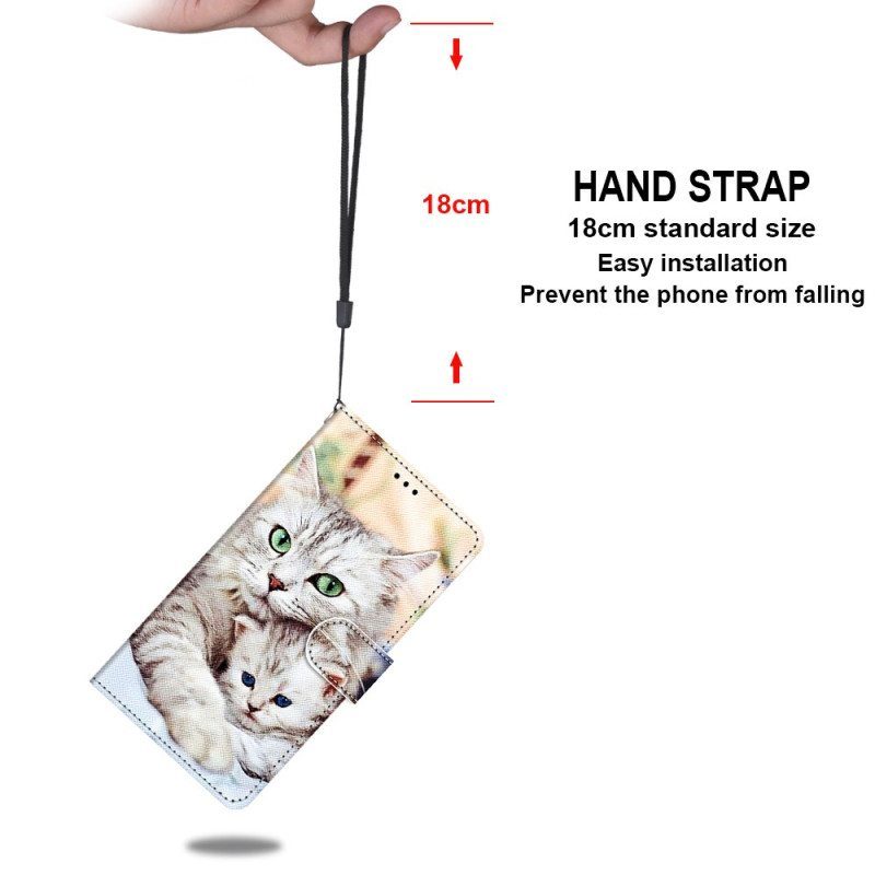 Kotelot Xiaomi 12 / 12X Suojaketju Kuori Strappy Cat -perhe