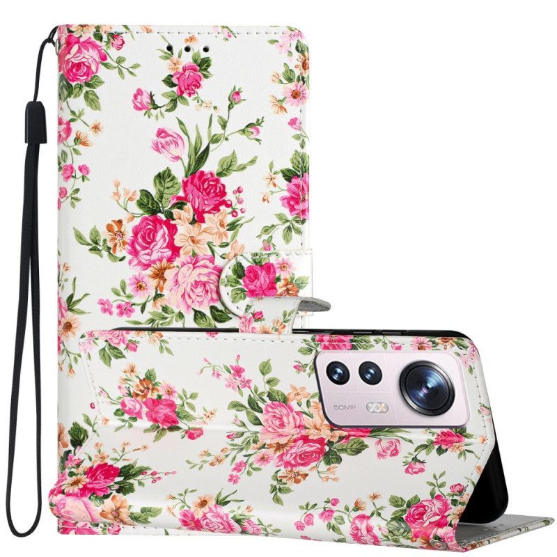 Kotelot Xiaomi 12 Lite Suojaketju Kuori Hihna Liberty Flowers