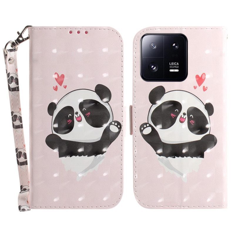 Kotelot Xiaomi 13 Pro Suojaketju Kuori Panda Love With Lanyard