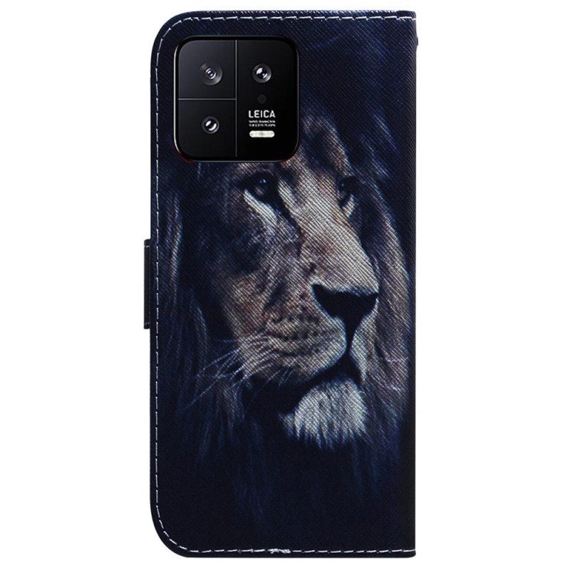 Kotelot Xiaomi 13 Suojaketju Kuori Dreaming Lion Hihnalla