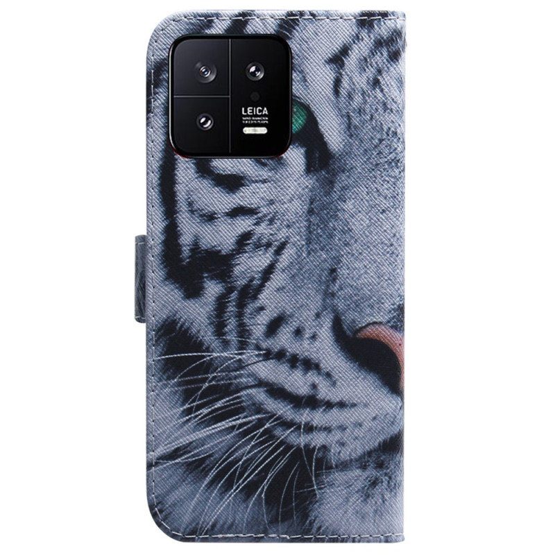 Kotelot Xiaomi 13 Suojaketju Kuori Strappy White Tiger