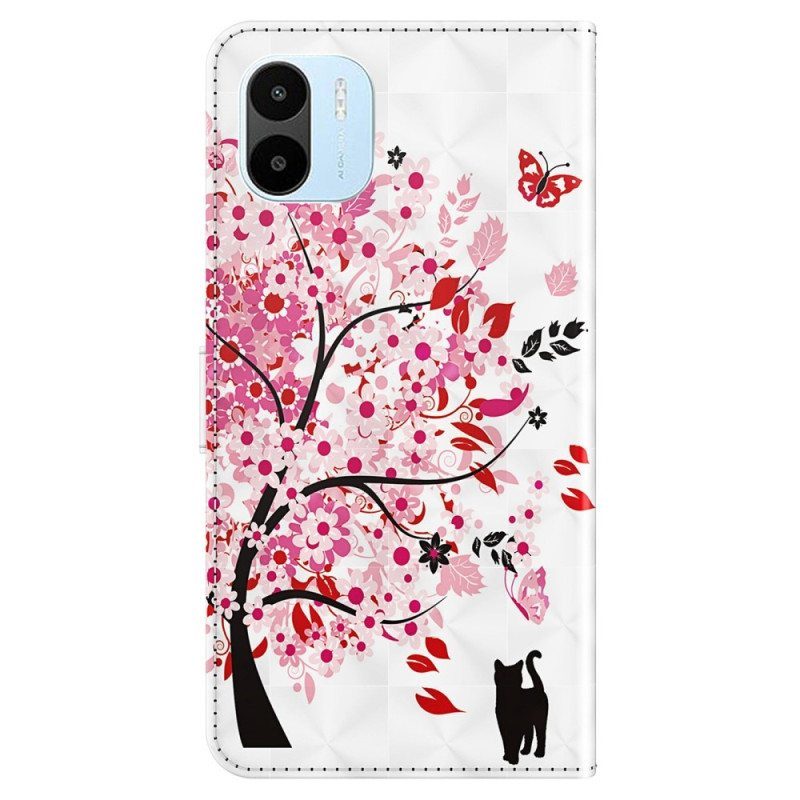 Kotelot Xiaomi Redmi A1 Suojaketju Kuori Tree Ja Strappy Cat