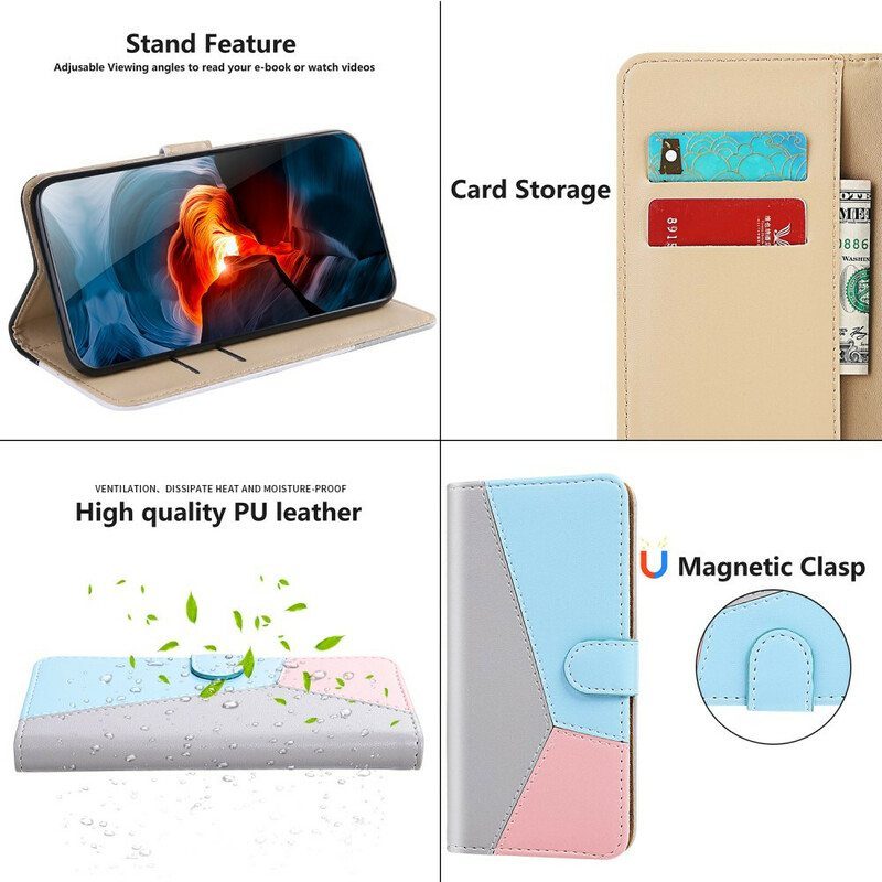 Kotelot Xiaomi Redmi Note 10 / 10S Tricolor Leather Effect