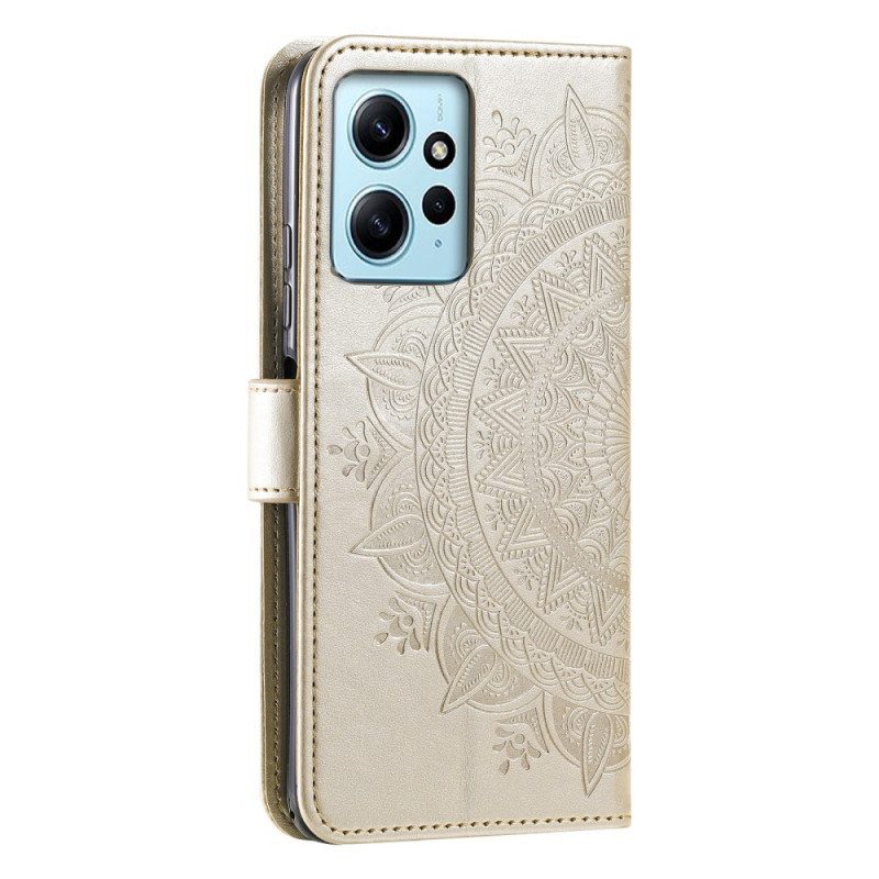 Kotelot Xiaomi Redmi Note 12 4G Mandala-aurinko Kaulanauhalla