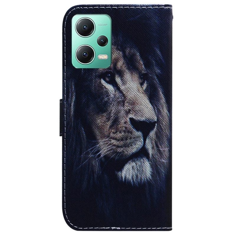 Kotelot Xiaomi Redmi Note 12 5G Suojaketju Kuori Dreaming Lion Hihnalla