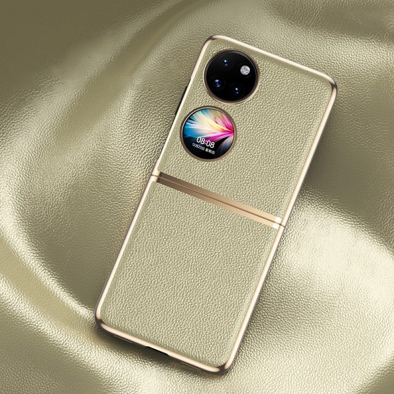 Kuori Huawei P50 Pocket Keinonahka Metallityyliset Reunat