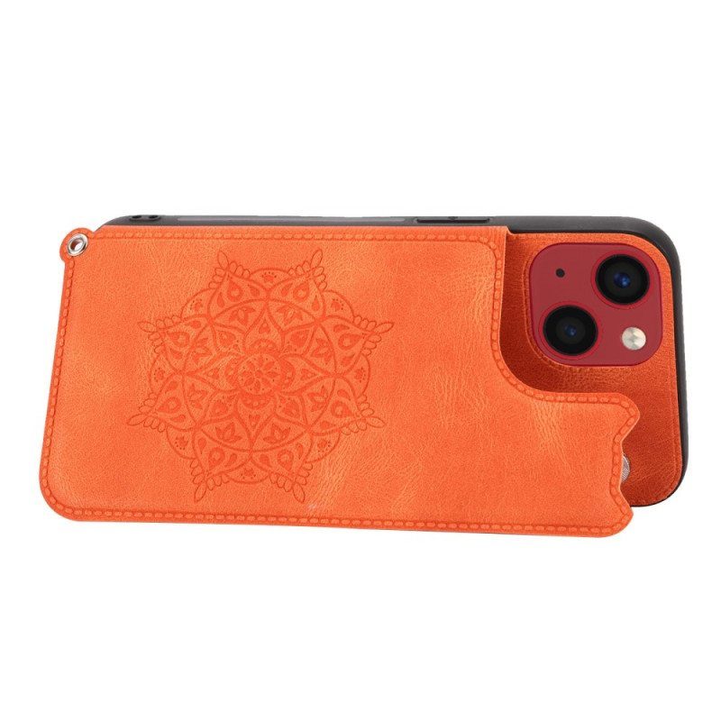 Kuori iPhone 14 Suojaketju Kuori Mandala Strap -korttipidike