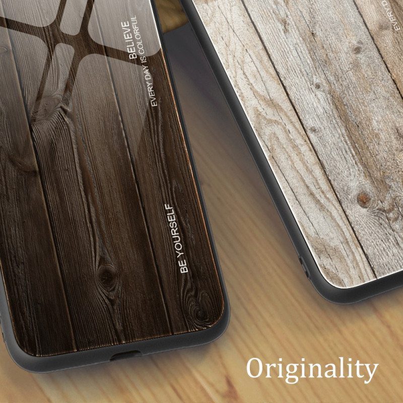 Kuori iPhone 15 Plus Tempered Glass Wood Design