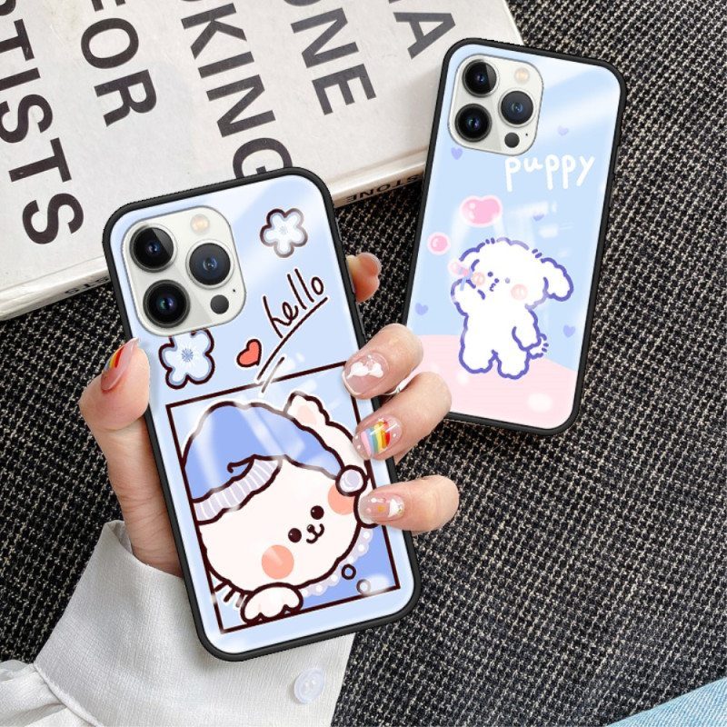 Kuori iPhone 15 Pro Bubble Dog -karkaistu Lasi