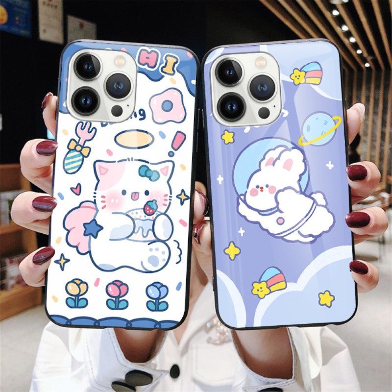 Kuori iPhone 15 Pro Bubble Dog -karkaistu Lasi