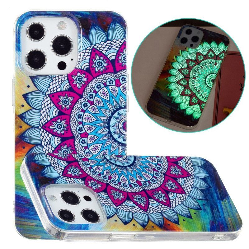 Kuori iPhone 15 Pro Fluoresoiva Mandala