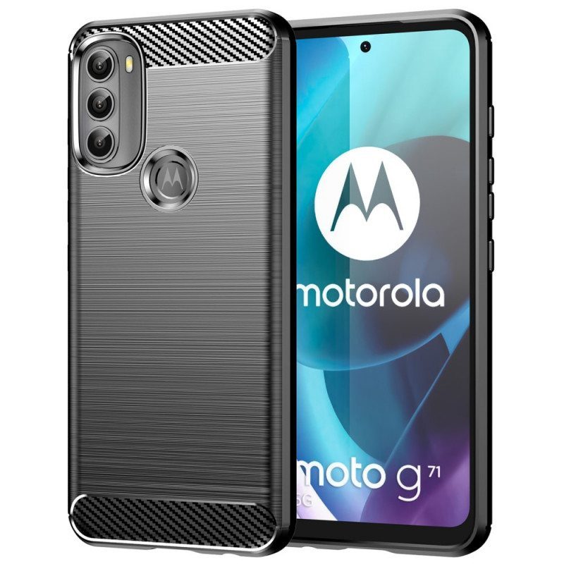 Kuori Moto G71 5G Harjattua Hiilikuitua