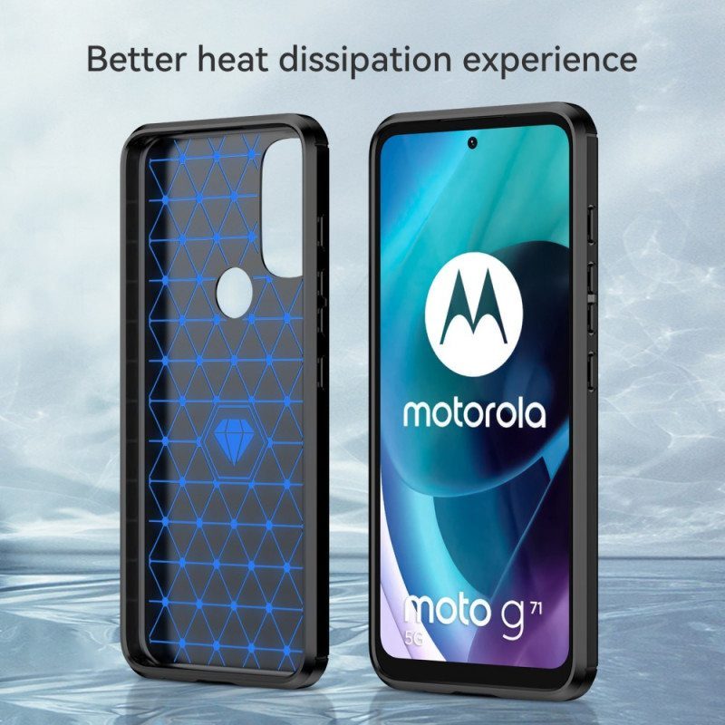 Kuori Moto G71 5G Harjattua Hiilikuitua