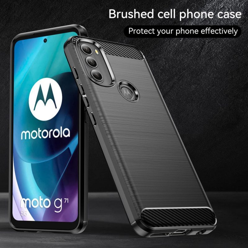 Kuori Moto G71 5G Harjattua Hiilikuitua