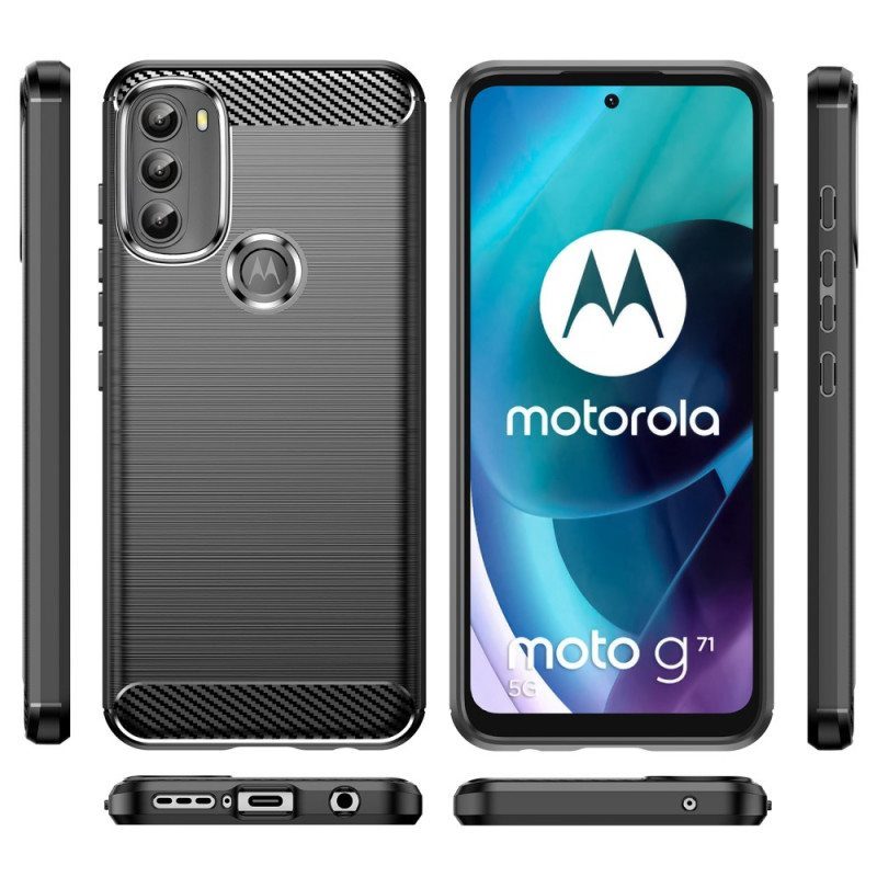 Kuori Moto G71 5G Harjattua Hiilikuitua