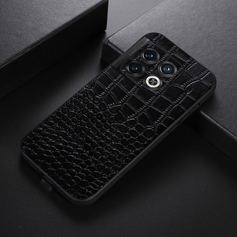 Kuori OnePlus 10 Pro 5G Aito Crocodile Texture -nahka