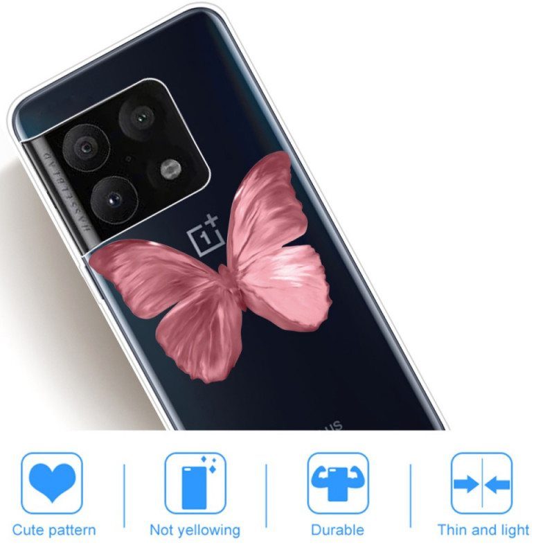 Kuori OnePlus 10 Pro 5G Pinkki Butterfly-letku