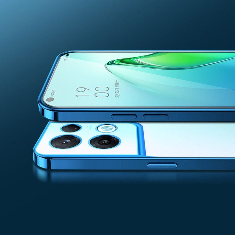 Kuori Oppo Reno 8 Läpinäkyvät Metallityyliset Reunat Sulada