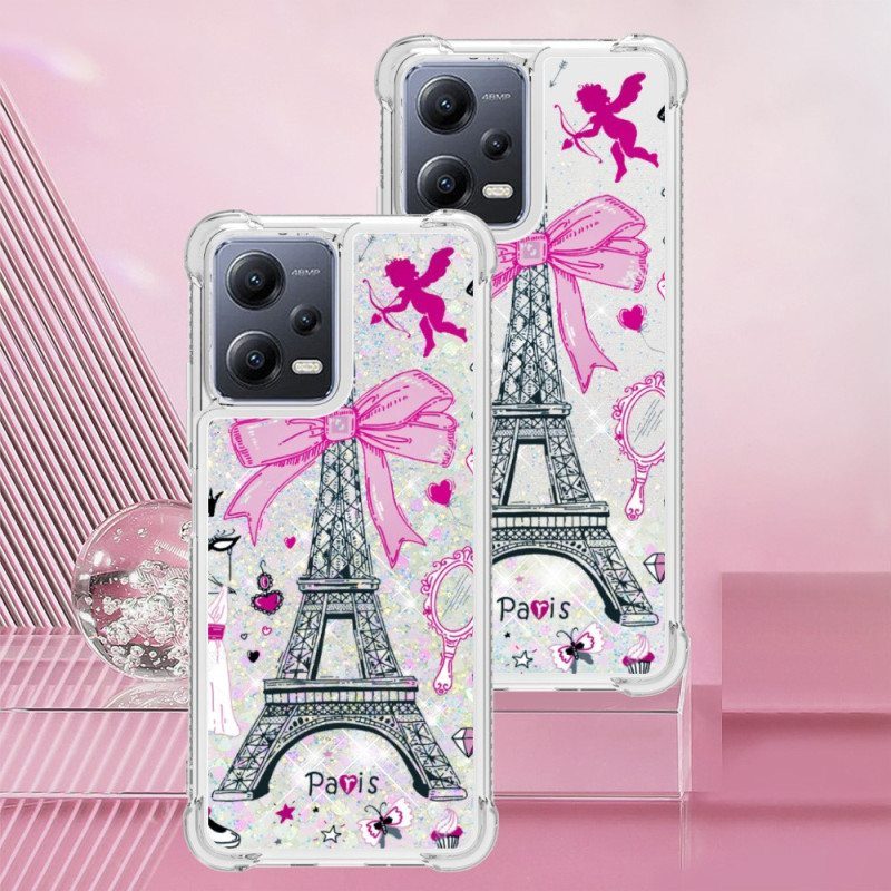 Kuori Poco X5 5G Eiffel-tornin Paljetteja