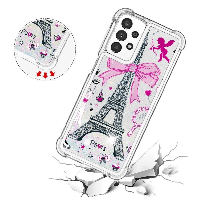 Kuori Samsung Galaxy A13 Eiffel-tornin Paljetteja