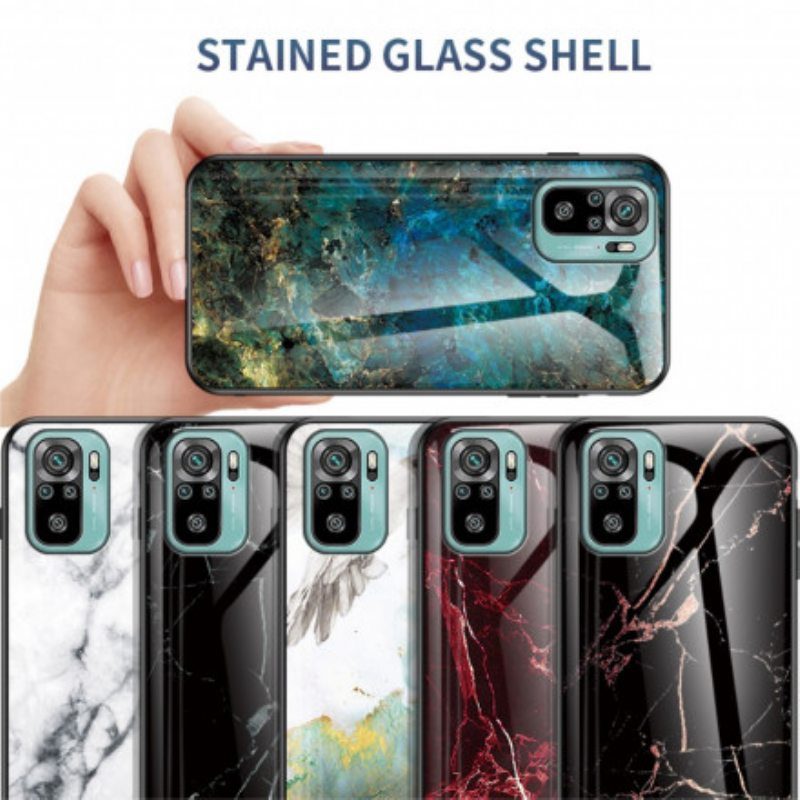 Kuori Xiaomi Redmi Note 10 / 10S Tempered Glass Marble Colors