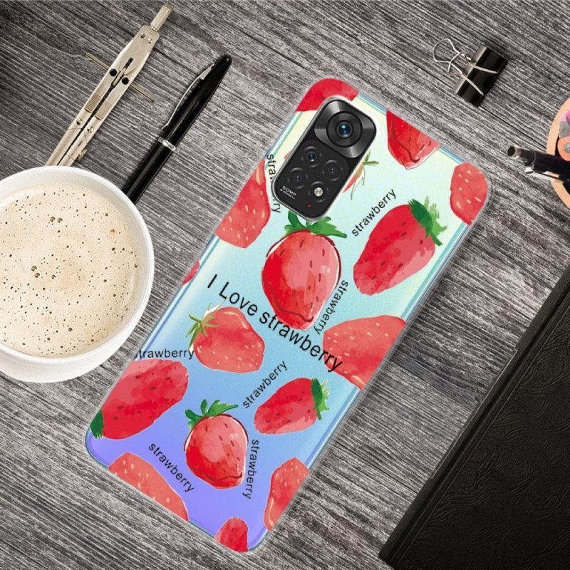 Kuori Xiaomi Redmi Note 11 / 11S Mansikat / I Love Strawberry