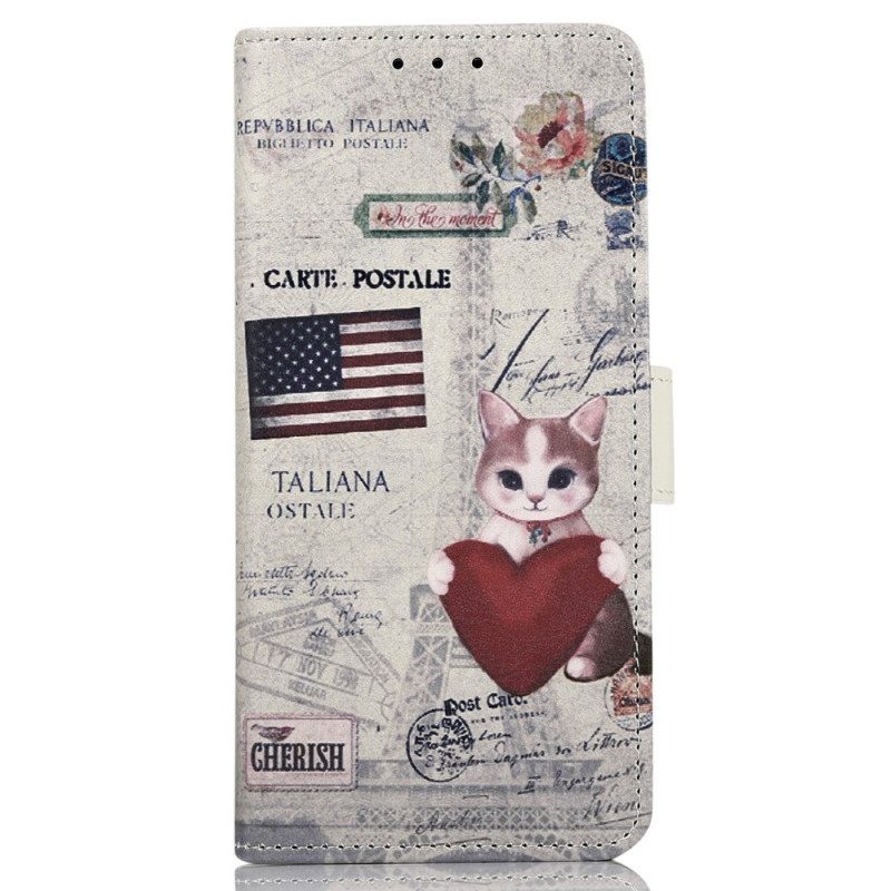 Nahkakotelo OnePlus 11 5G Traveller Cat