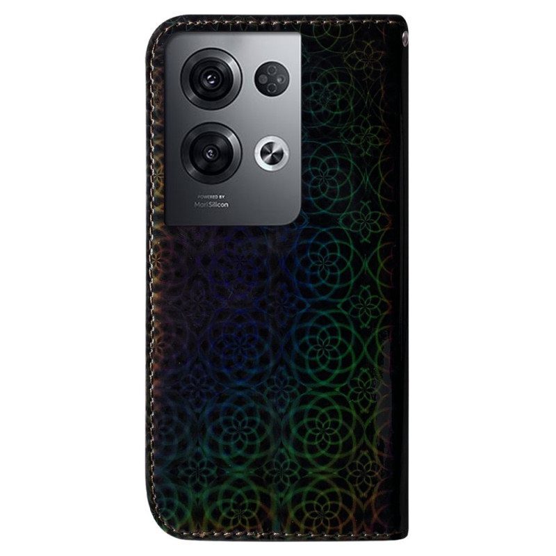 Nahkakotelo Oppo Reno 8 Pro Disco-tyylinen