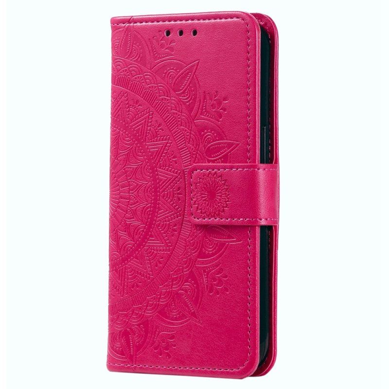 Nahkakotelo Oppo Reno 8 Suojaketju Kuori Strappy Sun Mandala