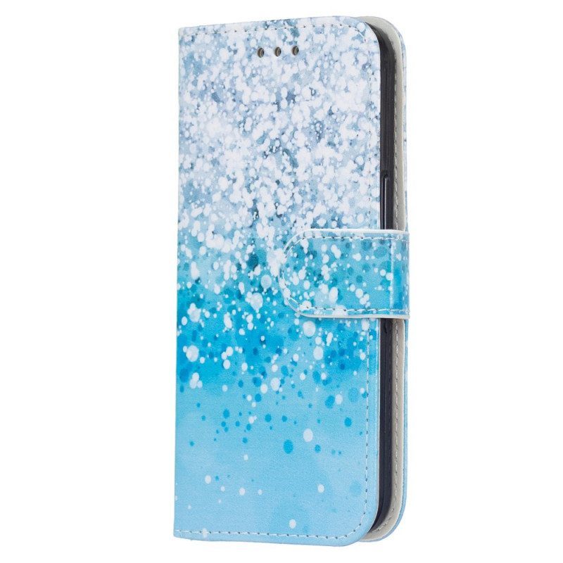 Nahkakotelo Samsung Galaxy A13 5G / A04s Sininen Glitter Gradientti