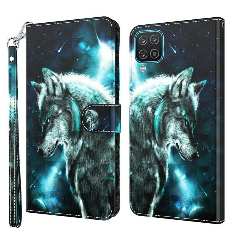 Nahkakotelo Samsung Galaxy M12 / A12 Majestic Wolf