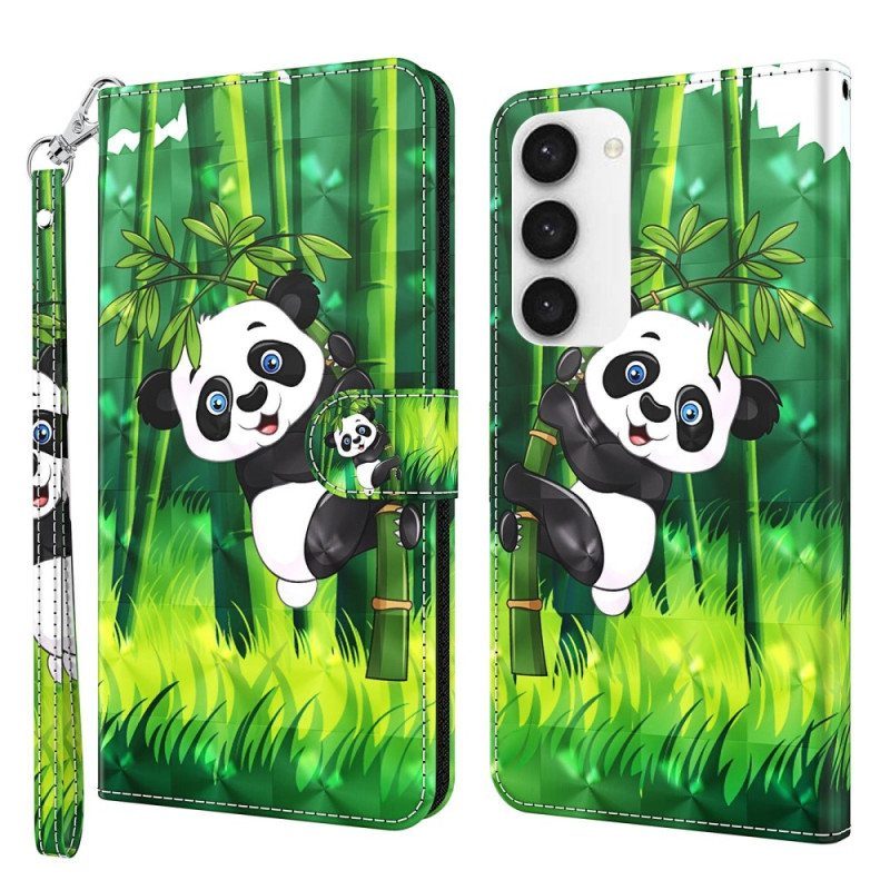 Nahkakotelo Samsung Galaxy S23 5G Panda Bambu