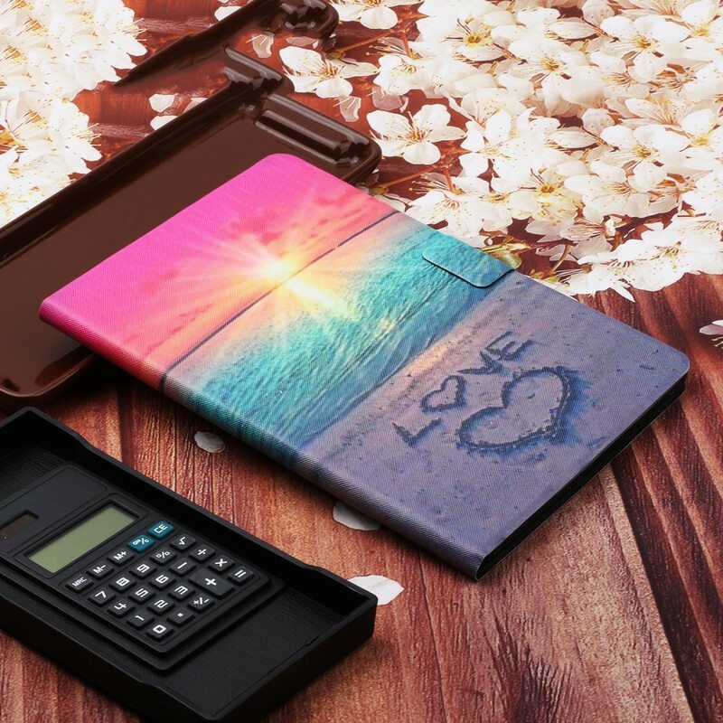 Nahkakotelo Samsung Galaxy Tab A7 Lite Auringonlaskun Rakkaus