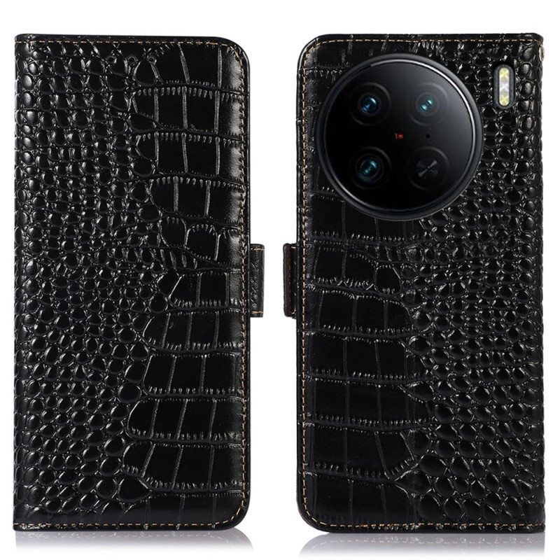 Nahkakotelo Vivo X90 Pro Crocodile Style Rfid