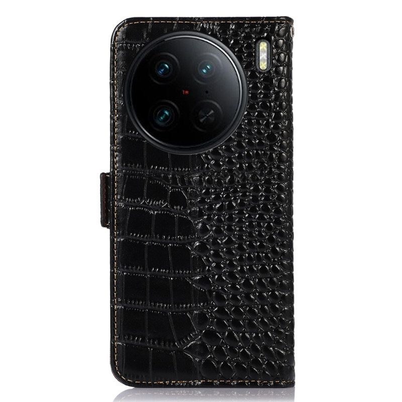 Nahkakotelo Vivo X90 Pro Crocodile Style Rfid