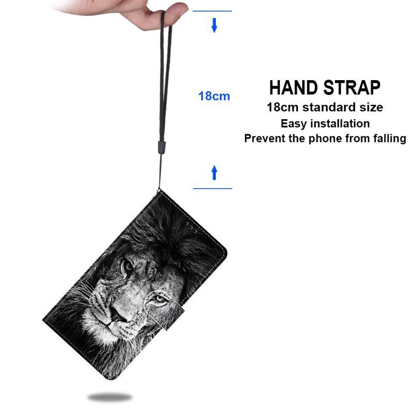 Nahkakotelo Xiaomi 13 Suojaketju Kuori Lanyard Lion