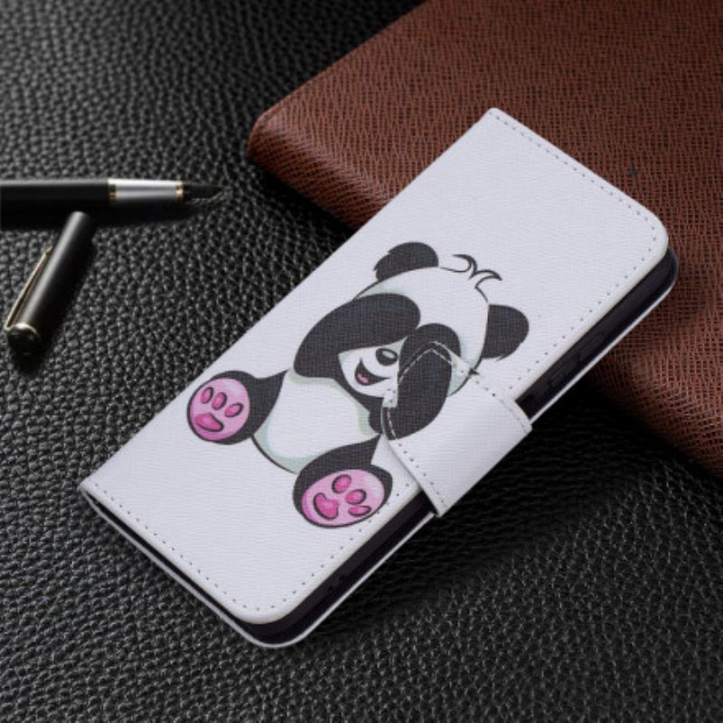 Nahkakotelo Xiaomi Redmi Note 10 / 10S Panda Hauskaa