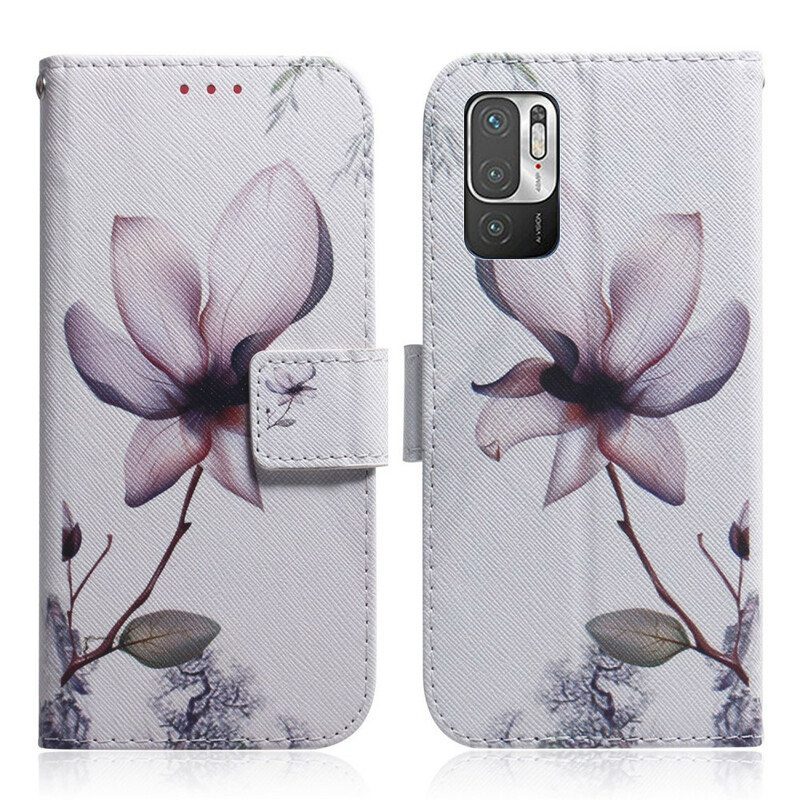 Nahkakotelo Xiaomi Redmi Note 10 5G Flower Dusty Pink