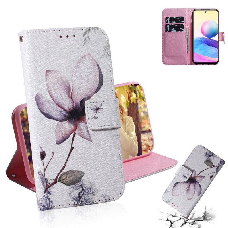 Nahkakotelo Xiaomi Redmi Note 10 5G Flower Dusty Pink