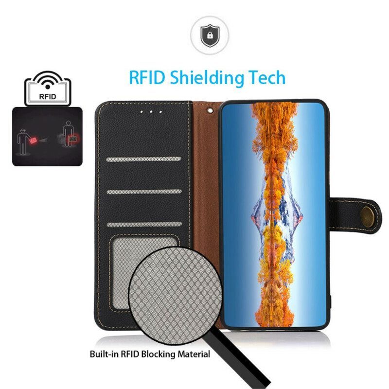 Nahkakotelo Xiaomi Redmi Note 10 5G Khazneh Rfid Aitoa Nahkaa