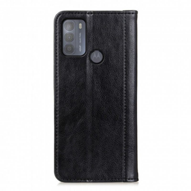 Puhelinkuoret Moto G50 Kotelot Flip Litchi Split Leather -versio