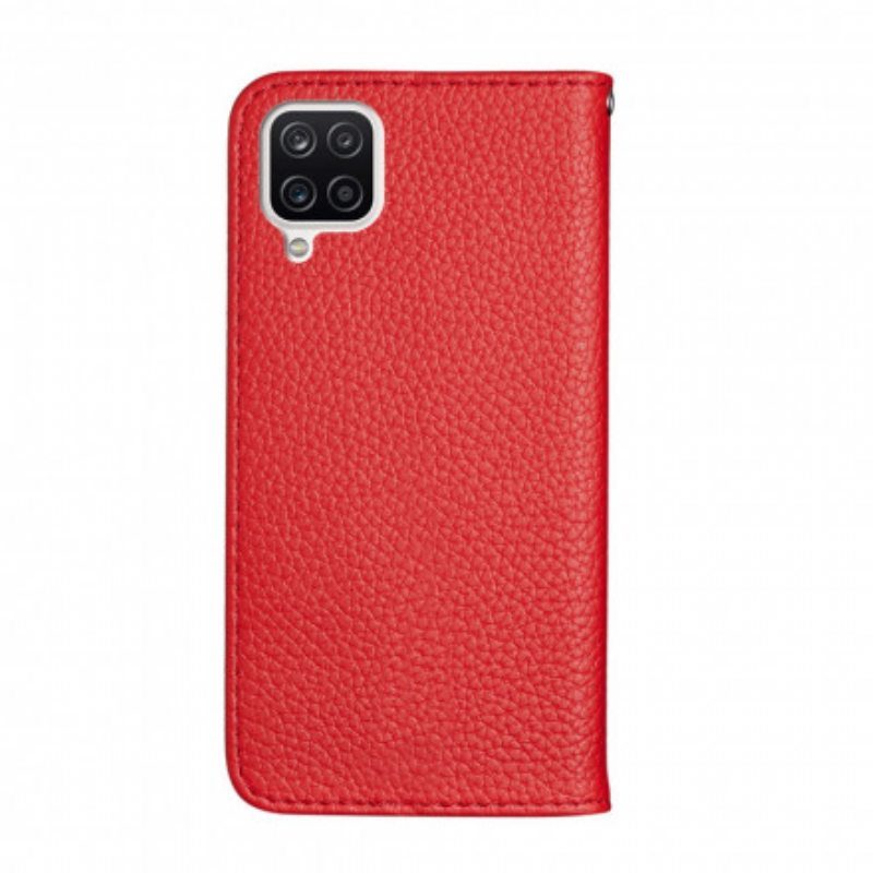 Puhelinkuoret Samsung Galaxy M12 / A12 Kotelot Flip Keinonahka Litchi Ultra Chic