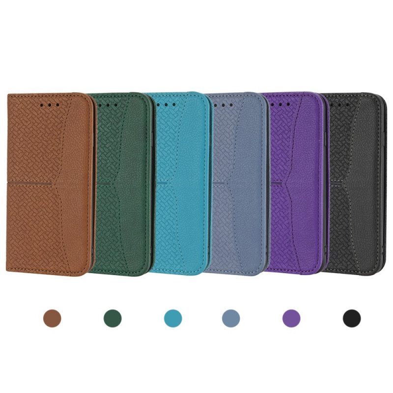 Puhelinkuoret Samsung Galaxy M12 / A12 Suojaketju Kuori Kotelot Flip Strappy Woven Leather Style