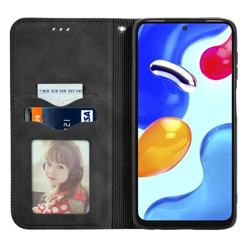 Puhelinkuoret Xiaomi Redmi Note 11 / 11S Kotelot Flip Vintage Nahkaefekti